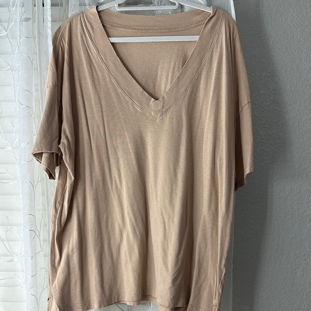 Aerie Tan Oversized Short Sleeve Tee